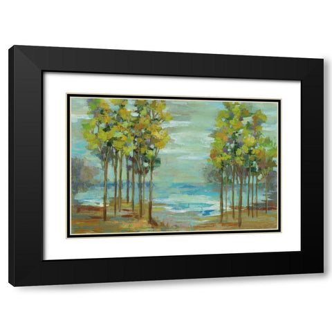 Spring Trees Black Modern Wood Framed Art Print with Double Matting by Vassileva, Silvia