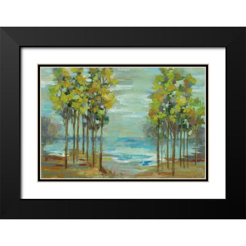 Spring Trees Black Modern Wood Framed Art Print with Double Matting by Vassileva, Silvia