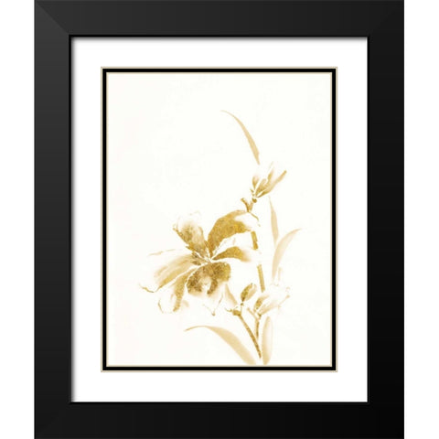 Sumi Daylily IV Gold Black Modern Wood Framed Art Print with Double Matting by Paschke, Chris