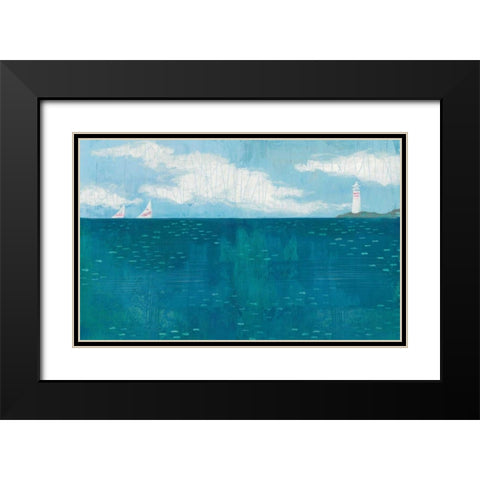 Lighthouse Sail Black Modern Wood Framed Art Print with Double Matting by Averinos, Melissa