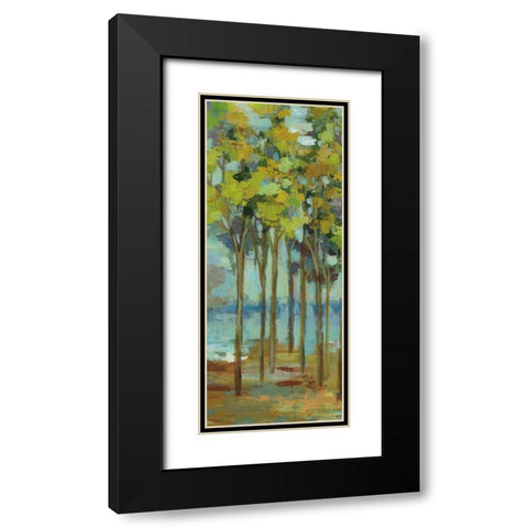 Spring Trees Panel I Black Modern Wood Framed Art Print with Double Matting by Vassileva, Silvia