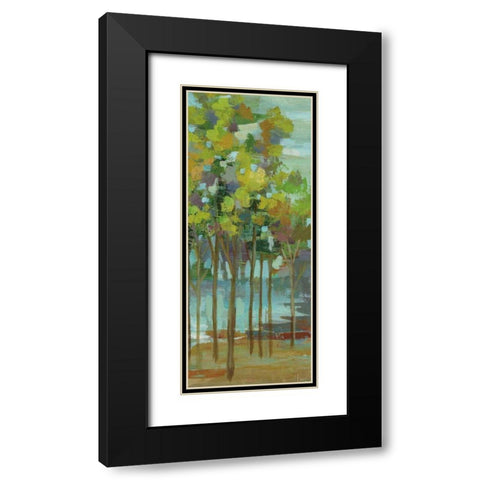 Spring Trees Panel II Black Modern Wood Framed Art Print with Double Matting by Vassileva, Silvia
