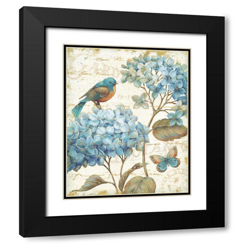 Blue Garden II Black Modern Wood Framed Art Print with Double Matting by Brissonnet, Daphne