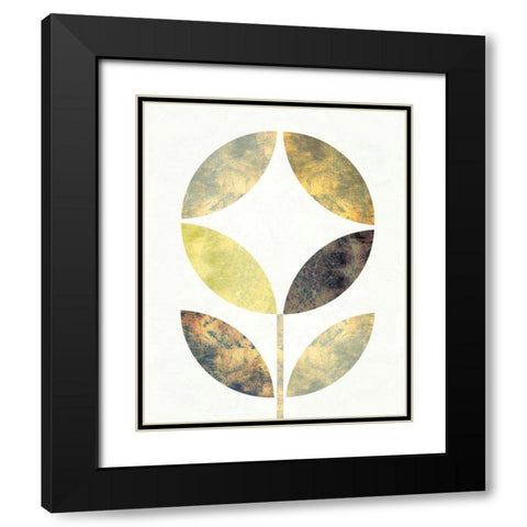 Golden Flower II Black Modern Wood Framed Art Print with Double Matting by Mullan, Michael