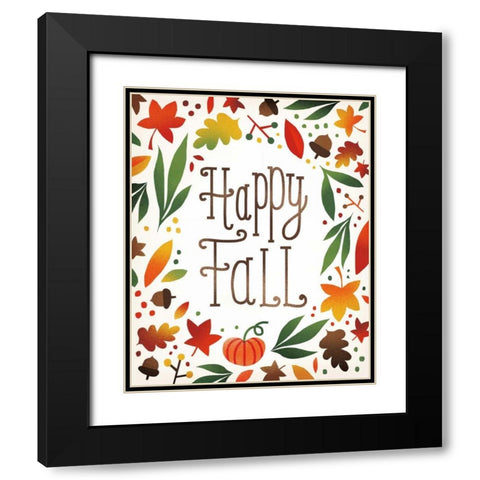 Harvest Time Happy Fall Black Modern Wood Framed Art Print with Double Matting by Mullan, Michael