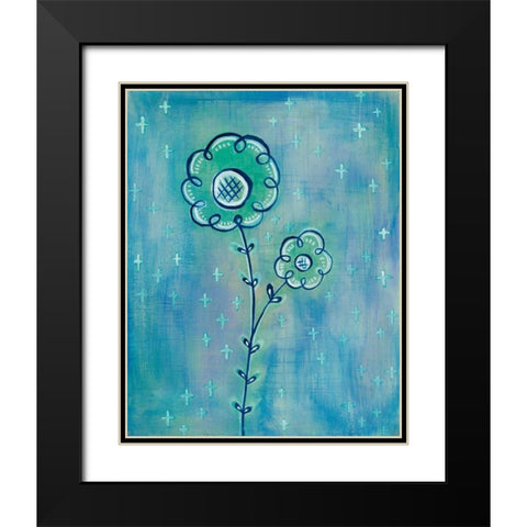 Magical Flowers II Black Modern Wood Framed Art Print with Double Matting by Averinos, Melissa