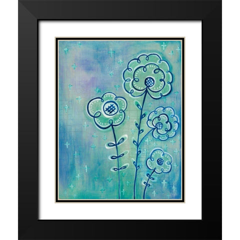 Magical Flowers III Black Modern Wood Framed Art Print with Double Matting by Averinos, Melissa