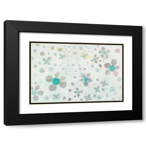 Graph Blooms Black Modern Wood Framed Art Print with Double Matting by Averinos, Melissa
