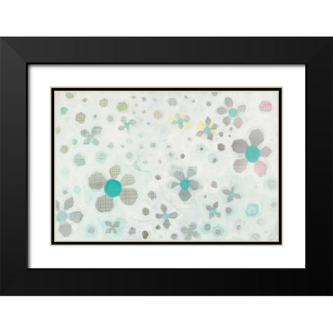Graph Blooms Black Modern Wood Framed Art Print with Double Matting by Averinos, Melissa