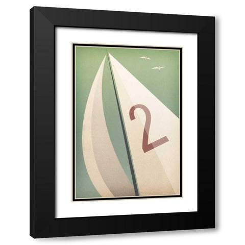 Sails VIII Black Modern Wood Framed Art Print with Double Matting by Fowler, Ryan