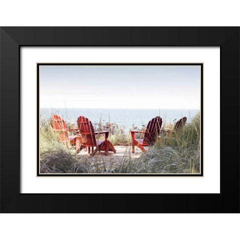 Afternoon by the Lake Black Modern Wood Framed Art Print with Double Matting by Studio, Brookview