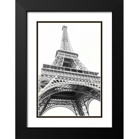 Eiffel up Close Black Modern Wood Framed Art Print with Double Matting by Marshall, Laura
