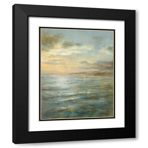 Serene Sea III Black Modern Wood Framed Art Print with Double Matting by Nai, Danhui