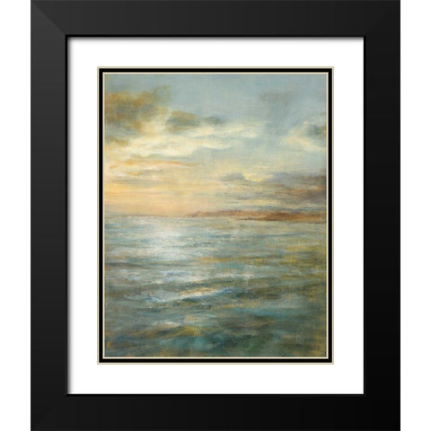 Serene Sea III Black Modern Wood Framed Art Print with Double Matting by Nai, Danhui