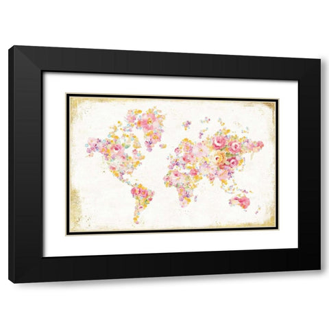 Midsummer World Black Modern Wood Framed Art Print with Double Matting by Nai, Danhui