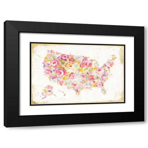 Midsummer USA Black Modern Wood Framed Art Print with Double Matting by Nai, Danhui