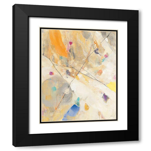 Spring Confetti I Black Modern Wood Framed Art Print with Double Matting by Hristova, Albena