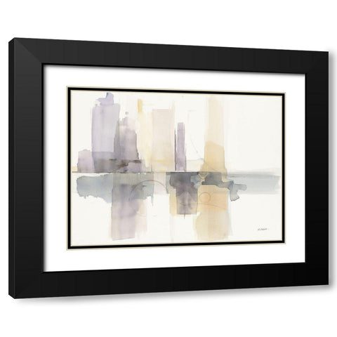 Improvisation II Black Modern Wood Framed Art Print with Double Matting by Schick, Mike