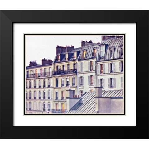 Bon Nuit Paris Black Modern Wood Framed Art Print with Double Matting by Bevan, Keri