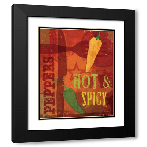 Pimento II Black Modern Wood Framed Art Print with Double Matting by Charron, Veronique