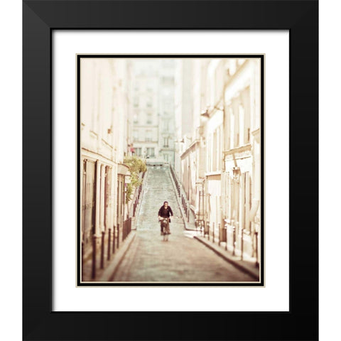 The Bicycle Thief Black Modern Wood Framed Art Print with Double Matting by Bevan, Keri