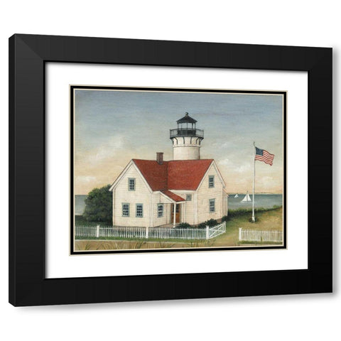 Lighthouse Keepers House Black Modern Wood Framed Art Print with Double Matting by Brown, David Carter
