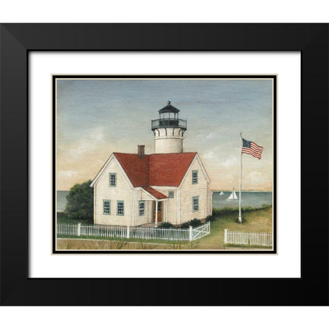 Lighthouse Keepers House Black Modern Wood Framed Art Print with Double Matting by Brown, David Carter