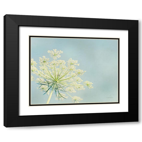 Flower on Blue I Crop Black Modern Wood Framed Art Print with Double Matting by Urquhart, Elizabeth