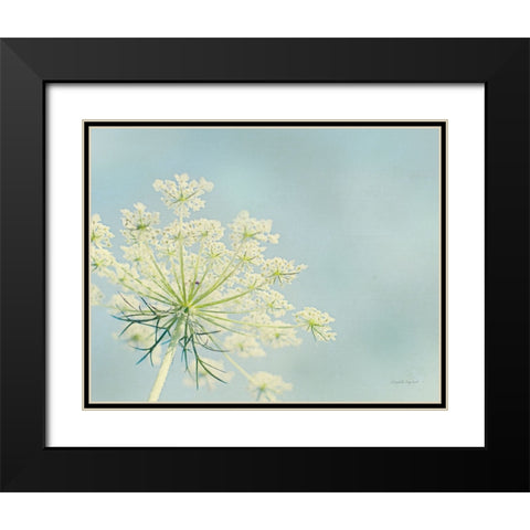 Flower on Blue I Crop Black Modern Wood Framed Art Print with Double Matting by Urquhart, Elizabeth