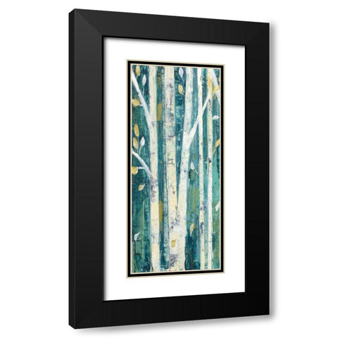 Birches in Spring Panel I Black Modern Wood Framed Art Print with Double Matting by Purinton, Julia