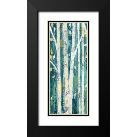 Birches in Spring Panel I Black Modern Wood Framed Art Print with Double Matting by Purinton, Julia