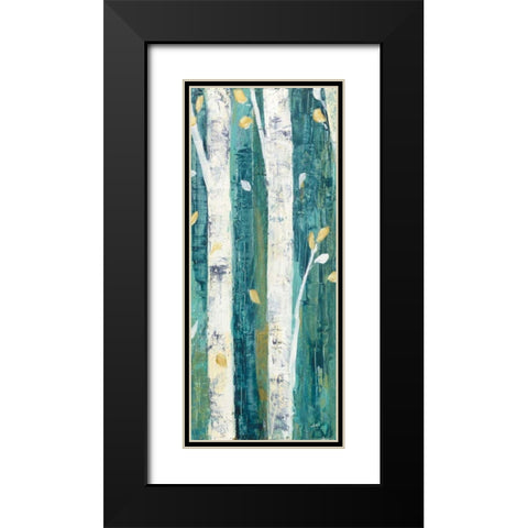 Birches in Spring Panel II Black Modern Wood Framed Art Print with Double Matting by Purinton, Julia