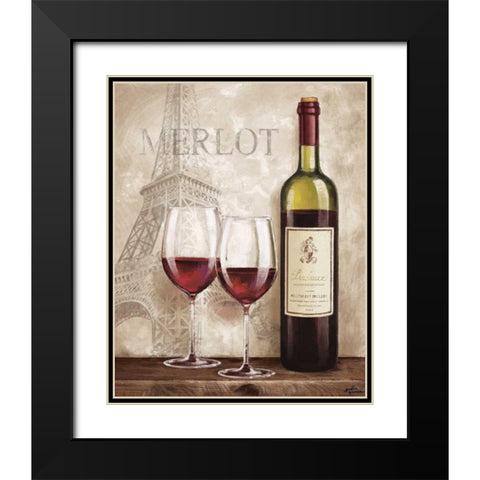 Wine in Paris III Black Modern Wood Framed Art Print with Double Matting by Penner, Janelle