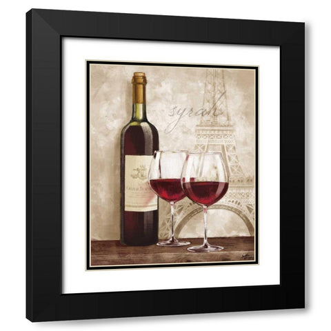 Wine in Paris IV Black Modern Wood Framed Art Print with Double Matting by Penner, Janelle