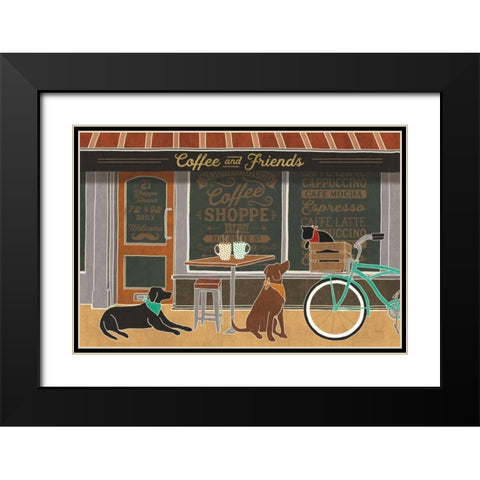 Coffee and Friends I Black Modern Wood Framed Art Print with Double Matting by Charron, Veronique