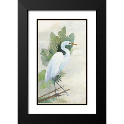 Standing Egret I Crop Black Modern Wood Framed Art Print with Double Matting by Tillmon, Avery