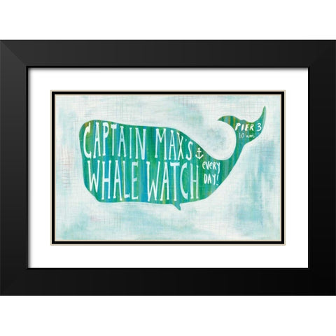 Ahoy I with Words Black Modern Wood Framed Art Print with Double Matting by Averinos, Melissa