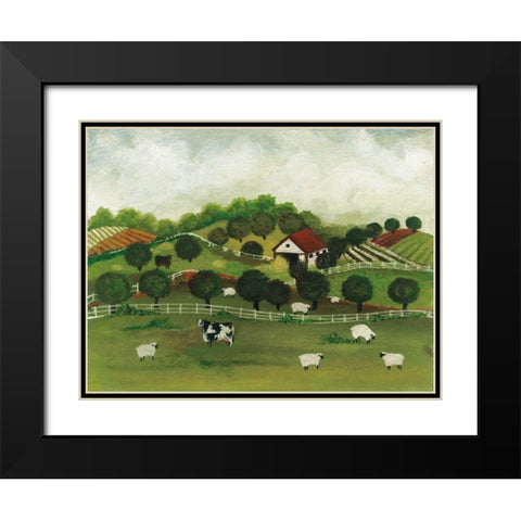 A Day at the Farm II Bright Black Modern Wood Framed Art Print with Double Matting by Brown, David Carter