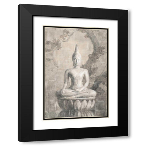 Buddha Neutral Black Modern Wood Framed Art Print with Double Matting by Nai, Danhui