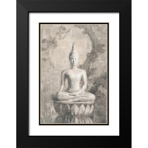 Buddha Neutral Black Modern Wood Framed Art Print with Double Matting by Nai, Danhui