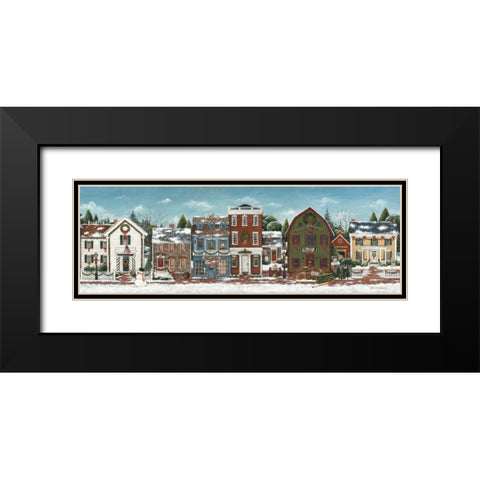 Christmas Village Crop Black Modern Wood Framed Art Print with Double Matting by Brown, David Carter