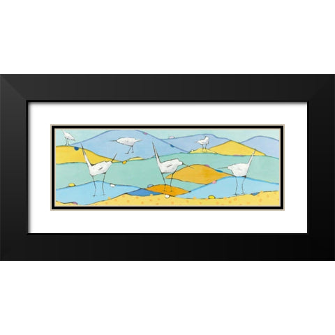 Marsh Egrets I Black Modern Wood Framed Art Print with Double Matting by Adams, Phyllis