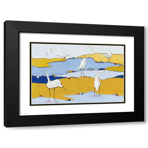 Marsh Egrets VI Black Modern Wood Framed Art Print with Double Matting by Adams, Phyllis