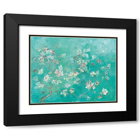 Butter Blossoms Flowers Black Modern Wood Framed Art Print with Double Matting by Day, Kellie