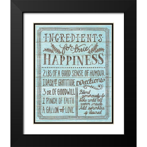 Ingredients for Life II Blue Black Modern Wood Framed Art Print with Double Matting by Urban, Mary