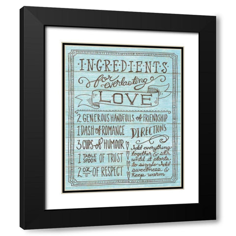 Ingredients for Life III Blue Black Modern Wood Framed Art Print with Double Matting by Urban, Mary