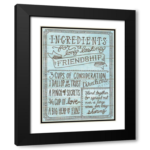 Ingredients For Life IV Blue Black Modern Wood Framed Art Print with Double Matting by Urban, Mary