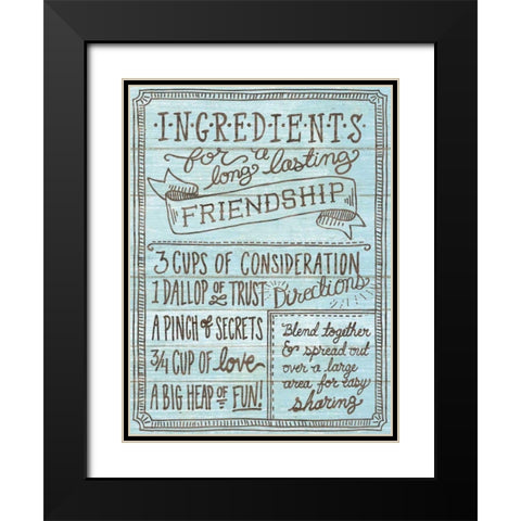 Ingredients For Life IV Blue Black Modern Wood Framed Art Print with Double Matting by Urban, Mary