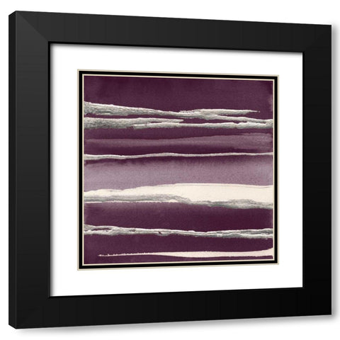 Silver Rose I Purple Black Modern Wood Framed Art Print with Double Matting by Paschke, Chris