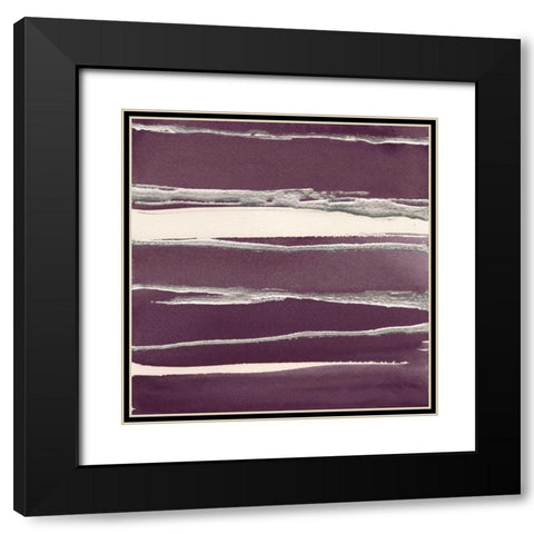 Silver Rose II Purple Black Modern Wood Framed Art Print with Double Matting by Paschke, Chris